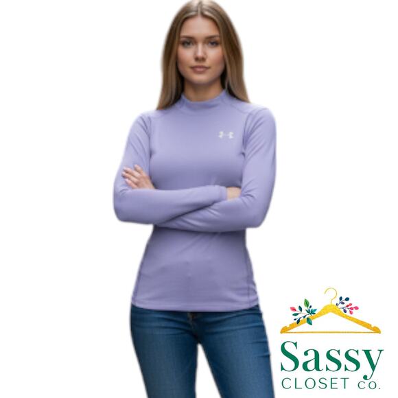 Under Armour Purple ColdGear Top M – Semi‑Fitted Long Sleeve, EUC - Picture 1 of 5